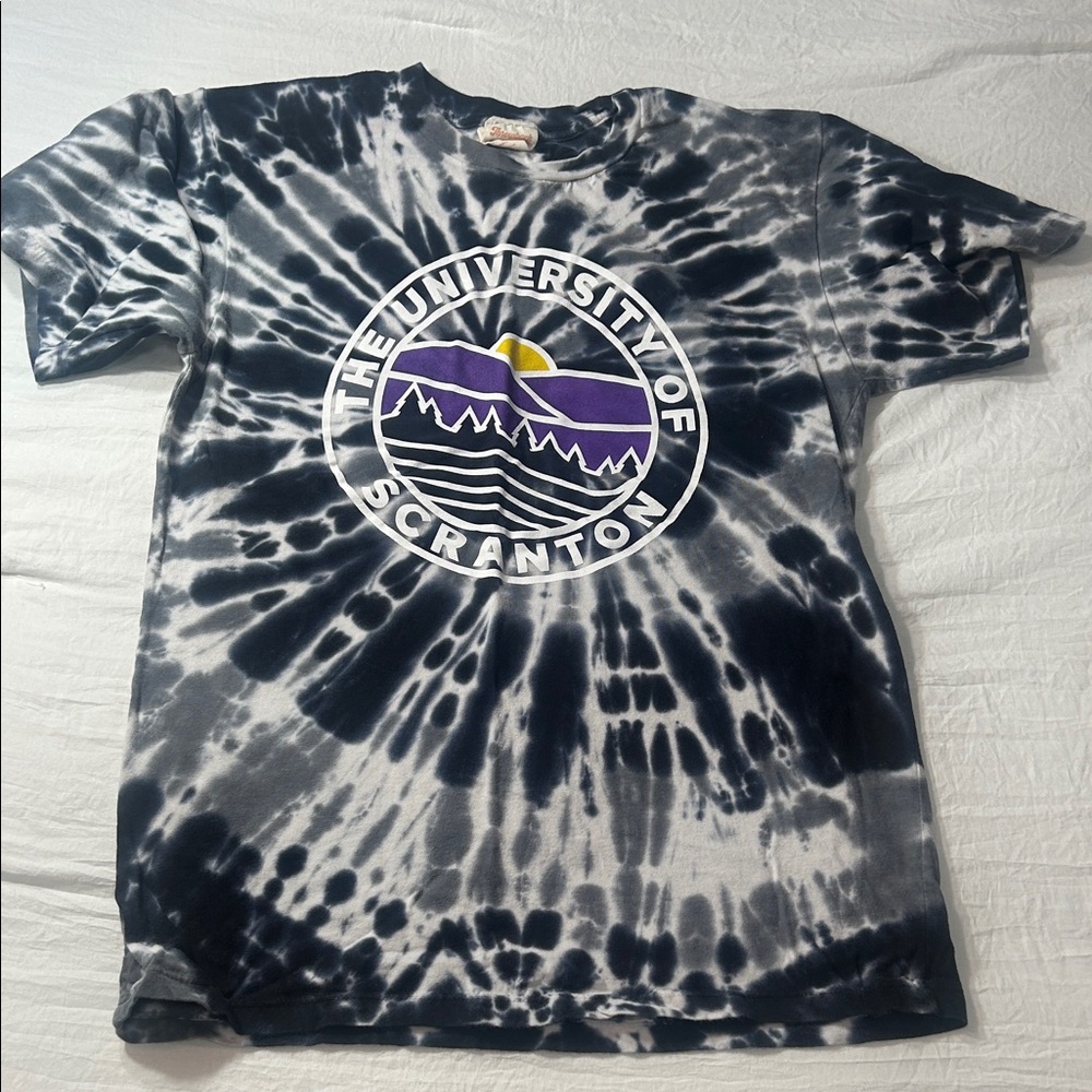 University of Scranton Tie-Dye Short Sleeve Tee - Black and White